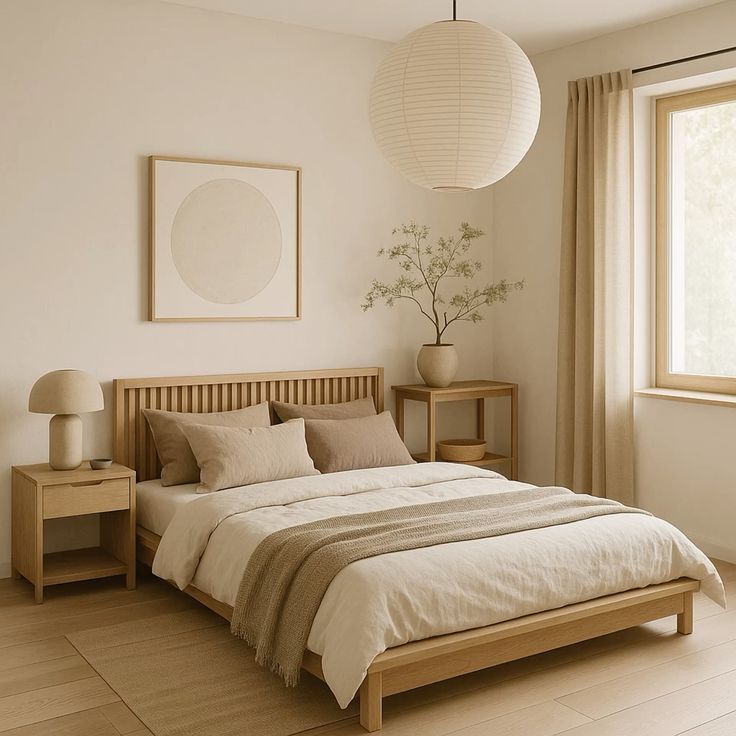 Kamar tidur ala japandi