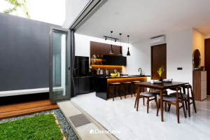 dapur terbuka dengan ruang makan