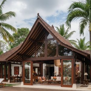 Desain Rumah Joglo dengan Dinding Kaca