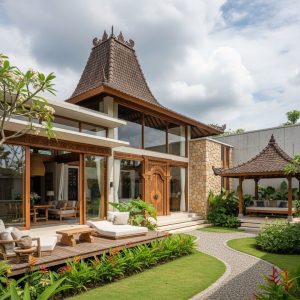 Desain Rumah Joglo Modern dengan Gazebo