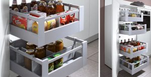Lemari Dapur dengan Rak Tersembunyi