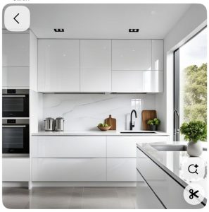 Lemari Dapur Putih dengan Finishing Glossy