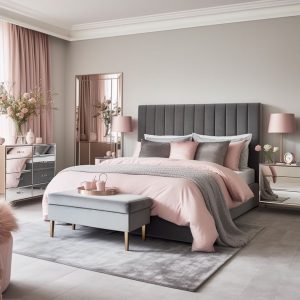 Abu-abu dan Pink Blush