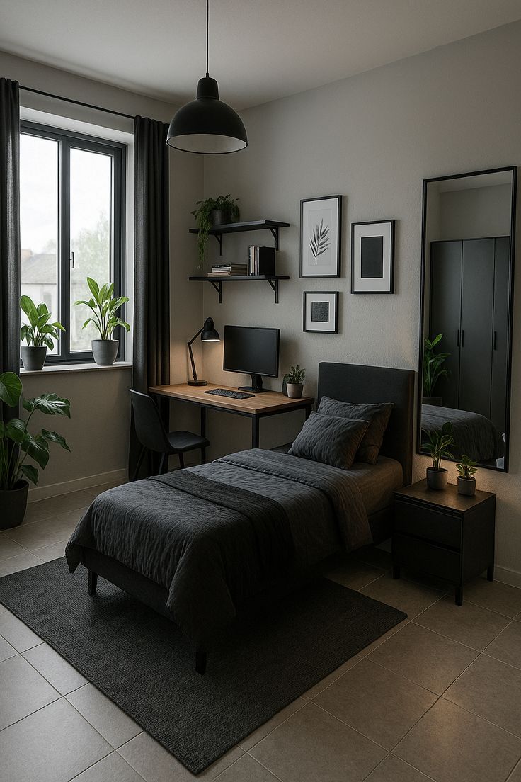 Kamar Minimalis dengan Sentuhan Tanaman