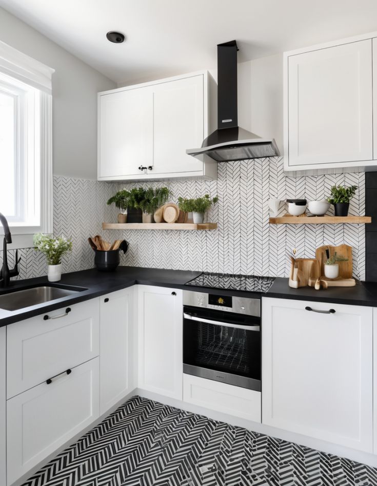Dapur Monokrom yang Elegan