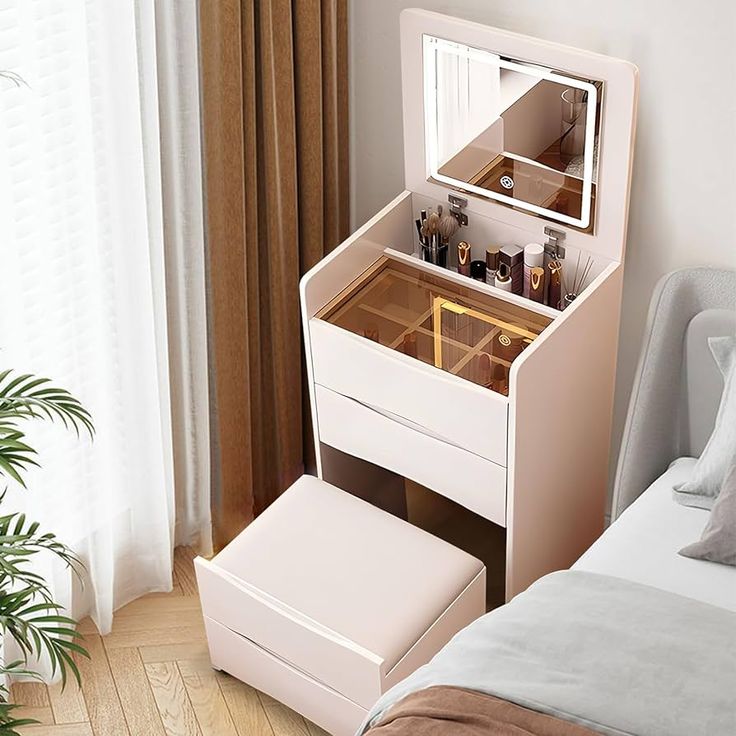 Meja Rias dengan Penyimpanan Tersembunyi