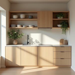 Dapur dengan Rak Terbuka