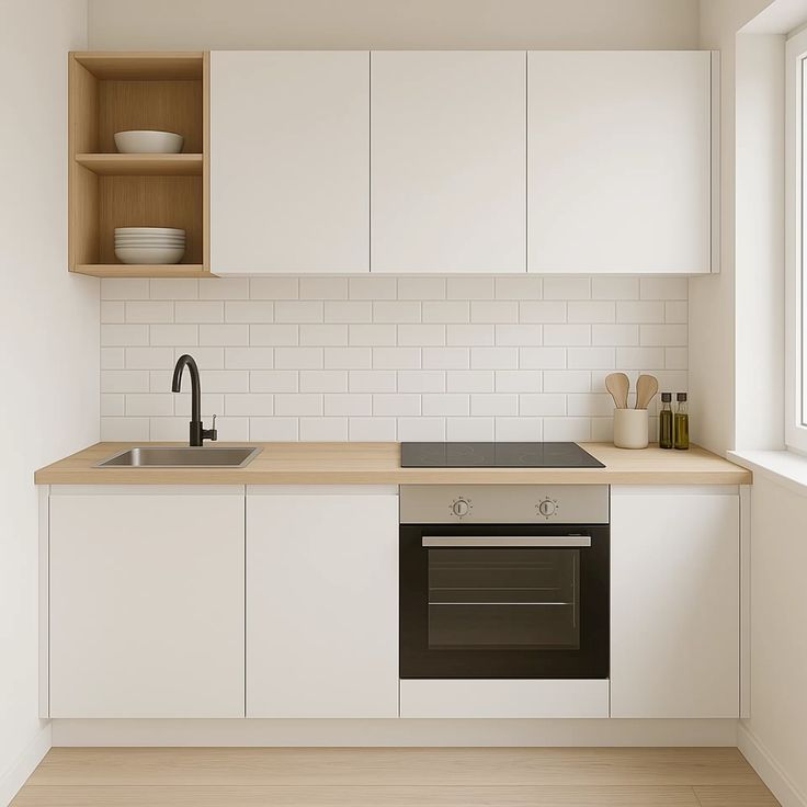 Dapur Minimalis Modern dengan Kompor Tanam