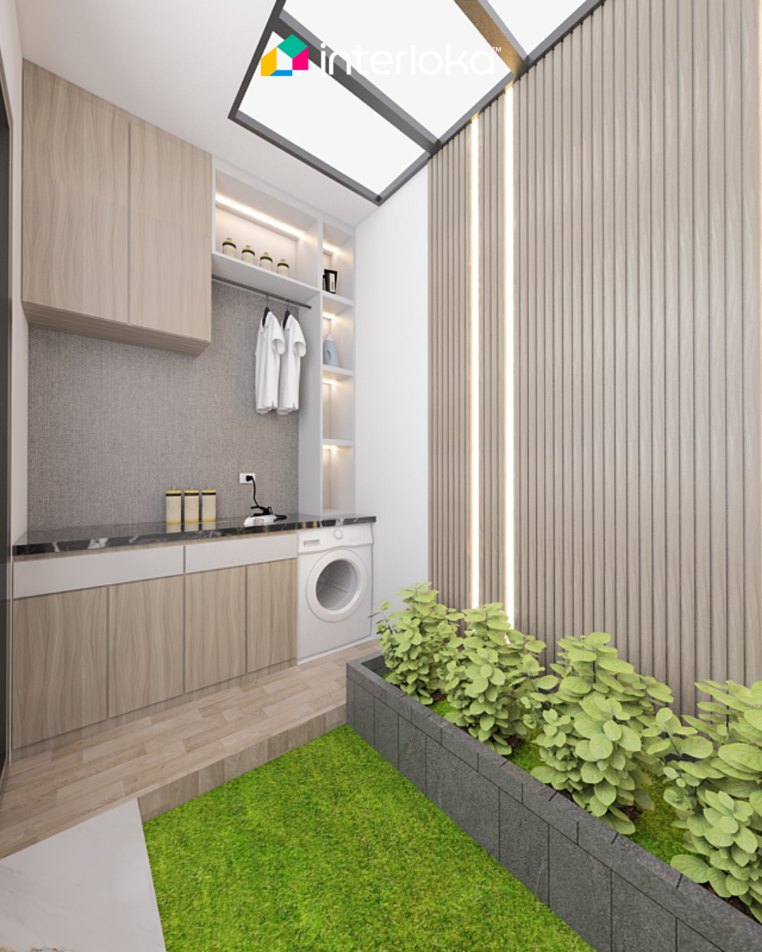 Laundry Room dengan Sentuhan Alam