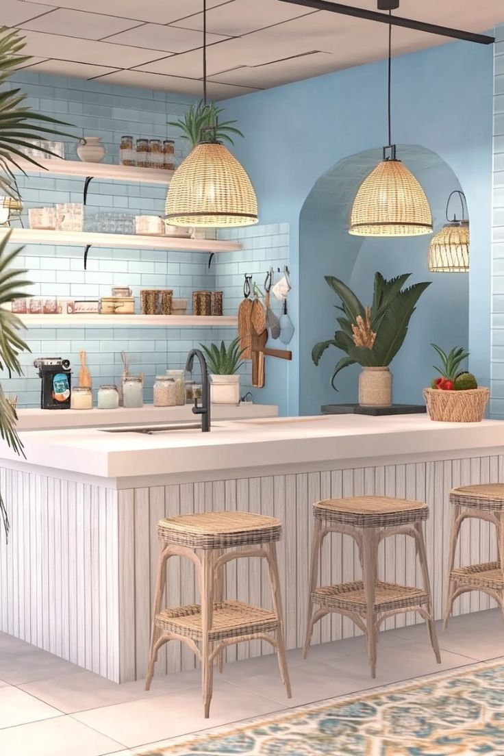 Mini Bar Bernuansa Coastal yang Fresh