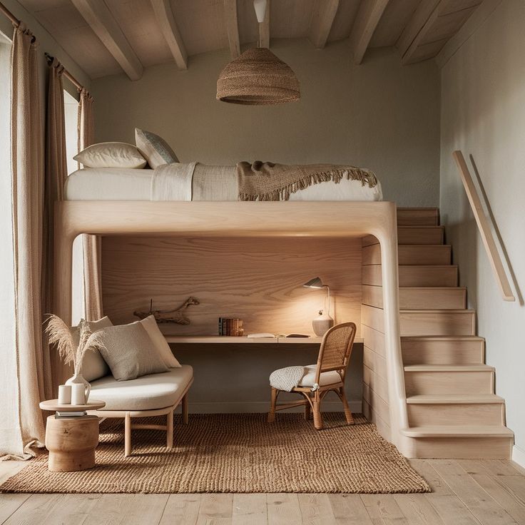 Kamar Tingkat Japandi yang Tenang