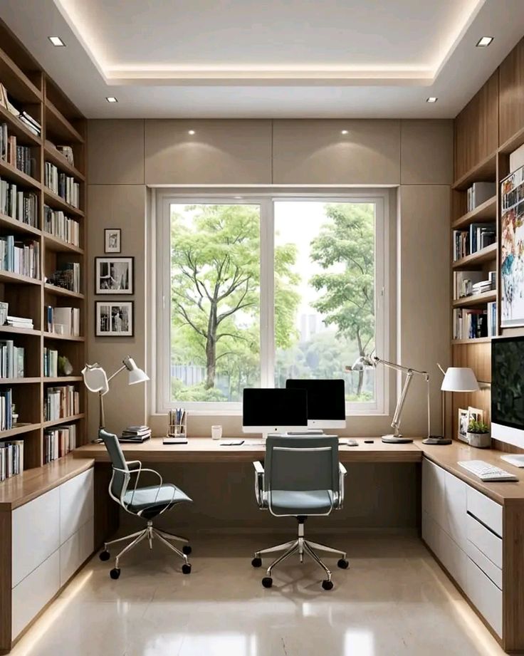 Perpustakaan Menyatu dengan Ruang Kerja