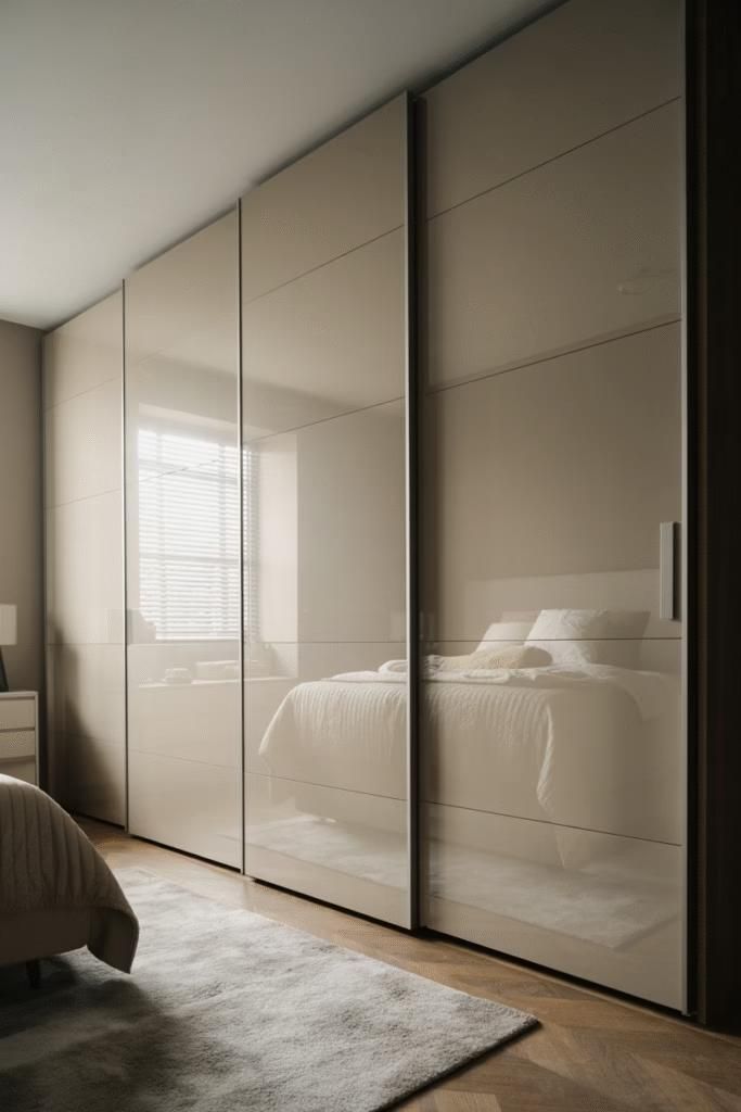 Wardrobe Pintu Geser yang Modern