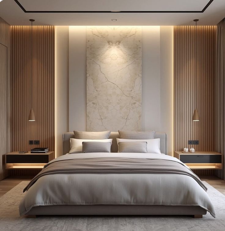 Wall Panel dengan Pencahayaan Tersembunyi yang Menenangkan