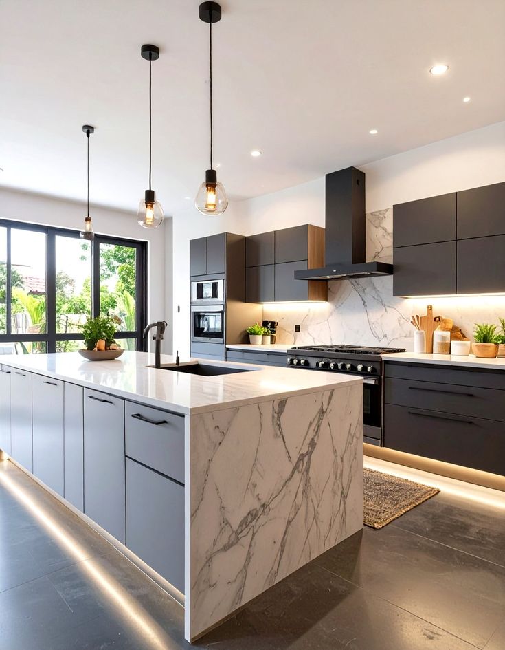Dapur Modern dengan Kitchen Island