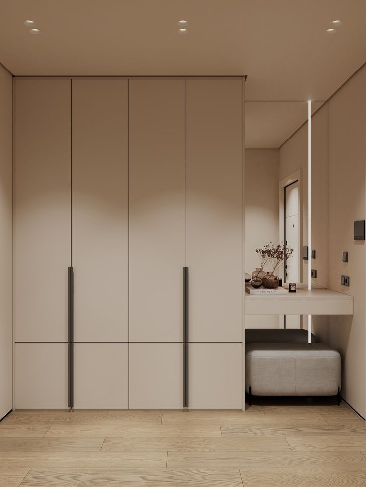Wardrobe Built-in yang Menyatu dengan Dinding