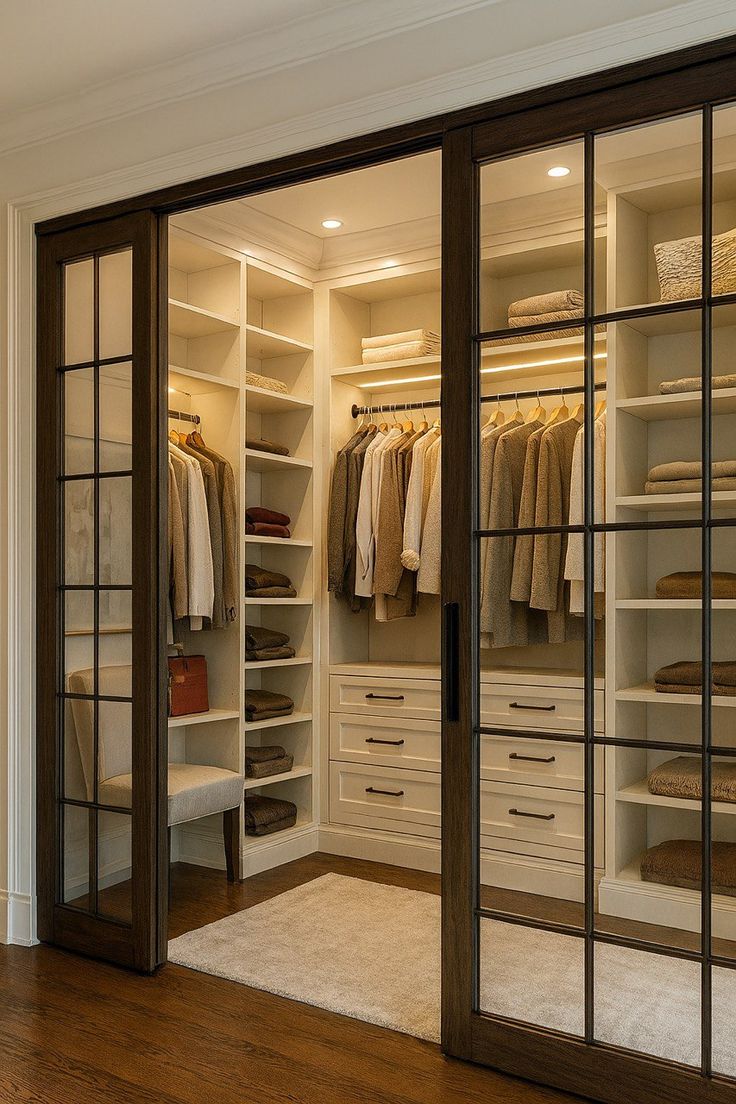 Walk-In Closet dengan Pintu Geser Minimalis