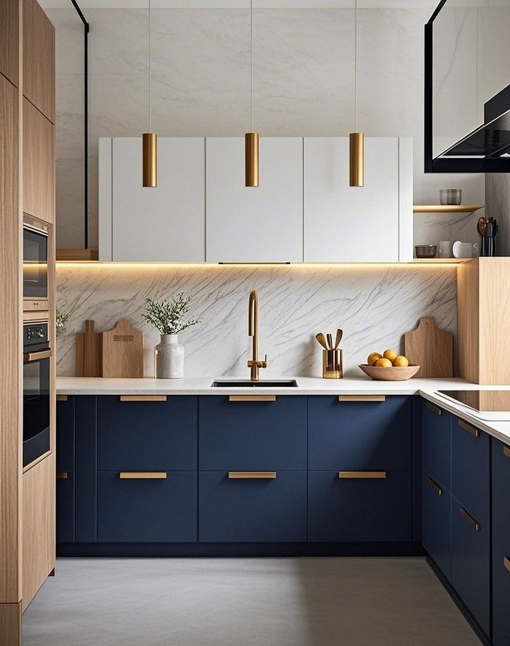Dapur Modern dengan Sentuhan Warna Bold