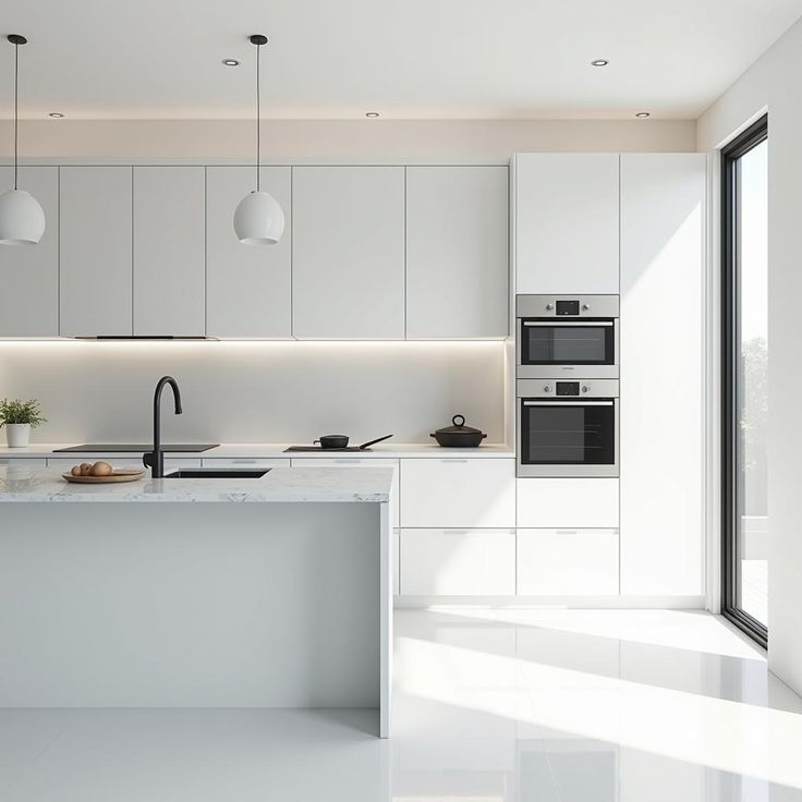 Dapur Putih Modern untuk Kesan yang Lebih Lega