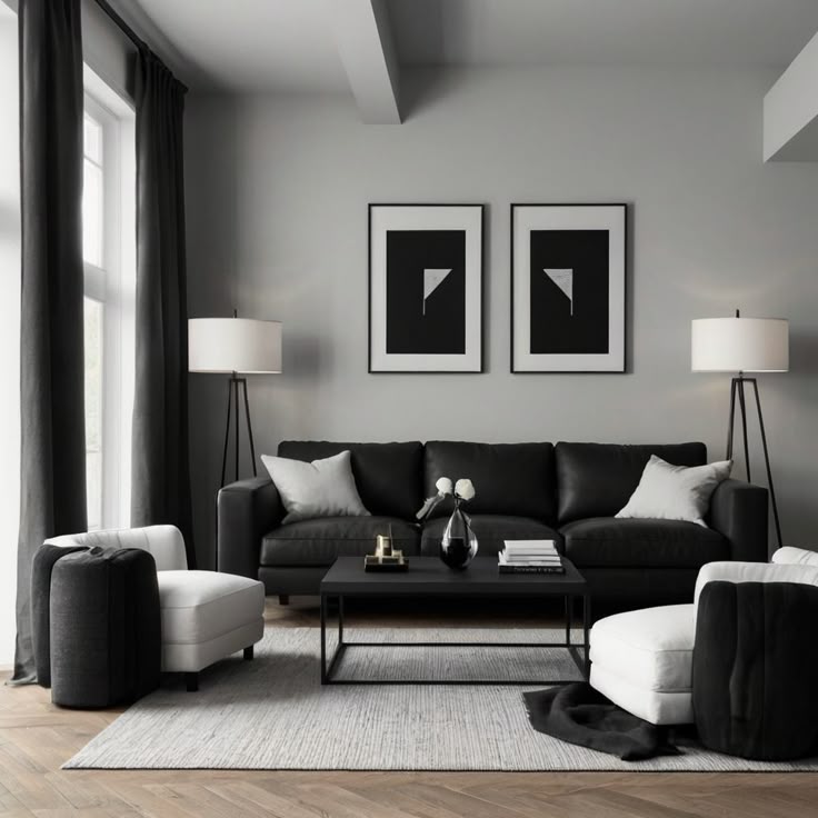 Sofa Monokrom yang Elegan