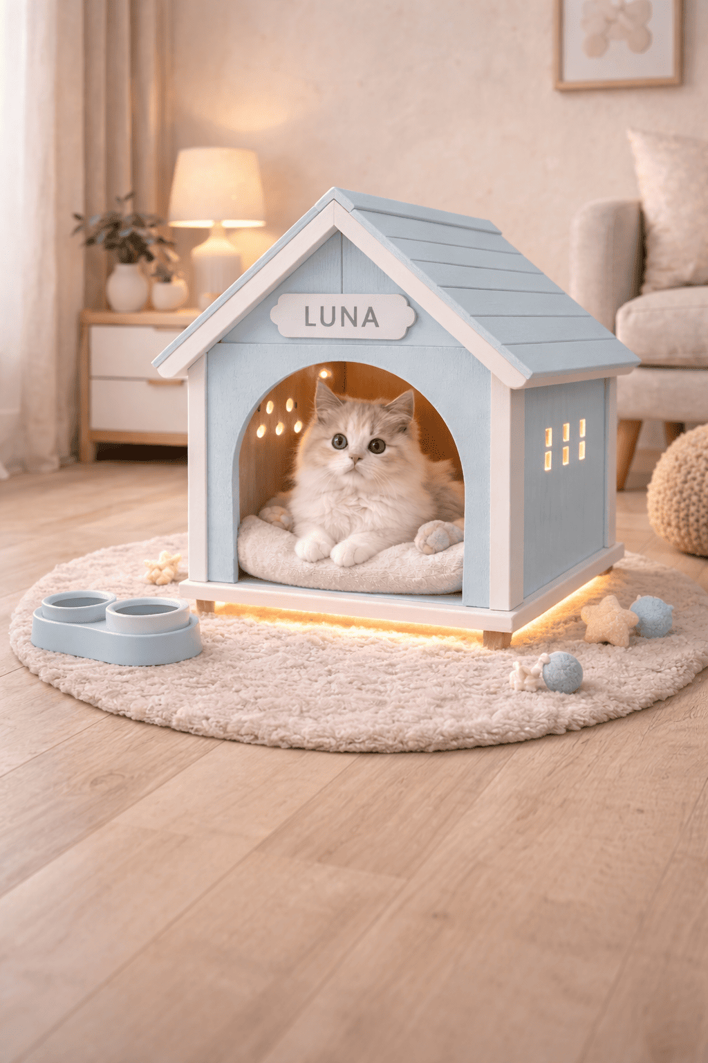 Rumah Mini dengan Atap Segitiga yang Klasik dan Manis