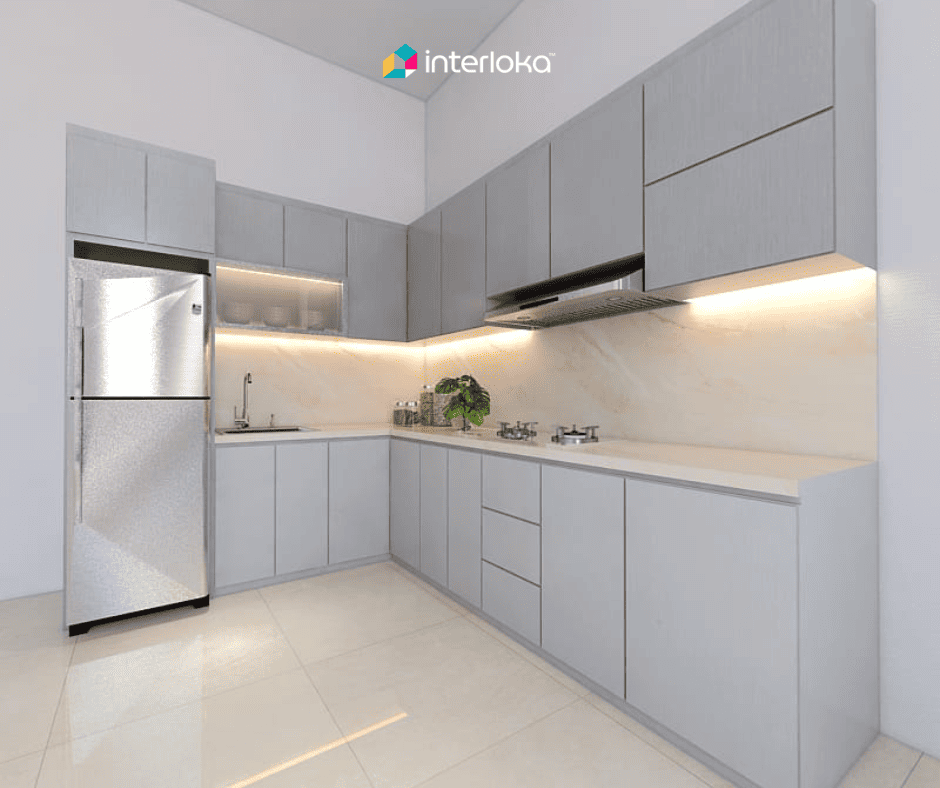 Dapur Letter L Putih Minimalis