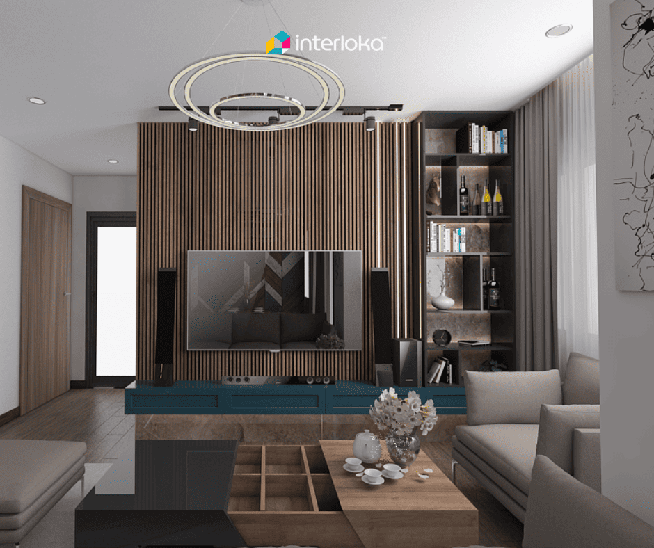 Backdrop Kisi-Kisi Kayu (Slatted Wall) yang Modern