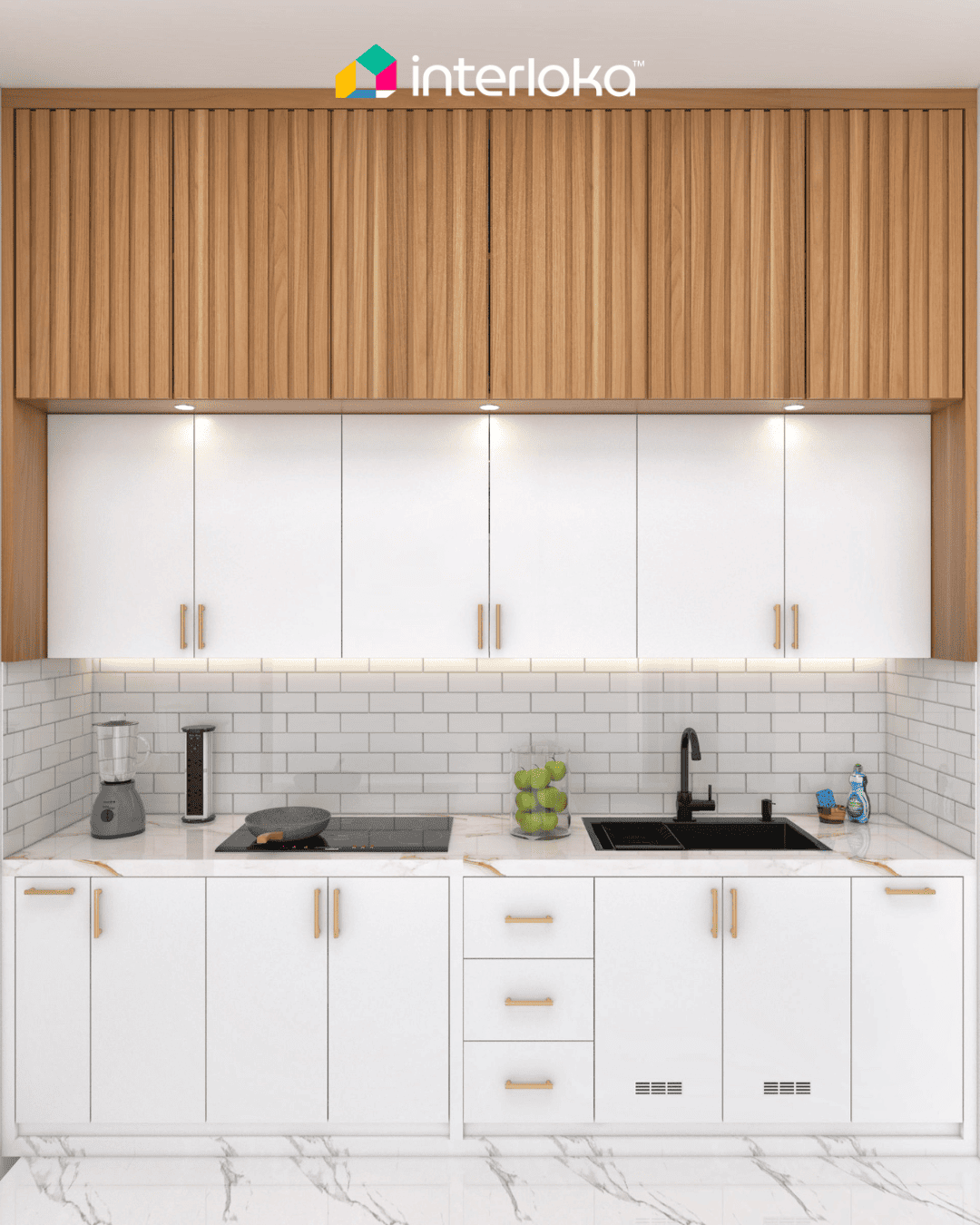 Dapur Linear Compact dengan Peralatan Built-In