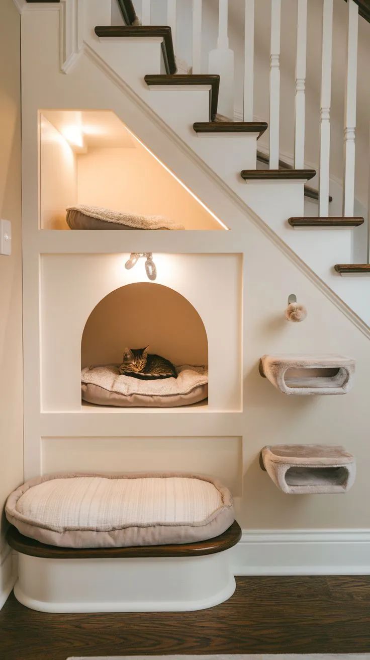 Hidden Cat House di Area Bawah Tangga