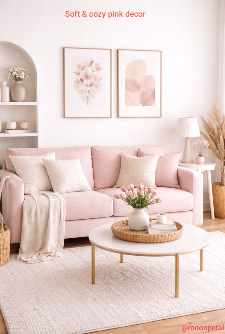 Sofa Pink Blush yang Soft dan Elegan