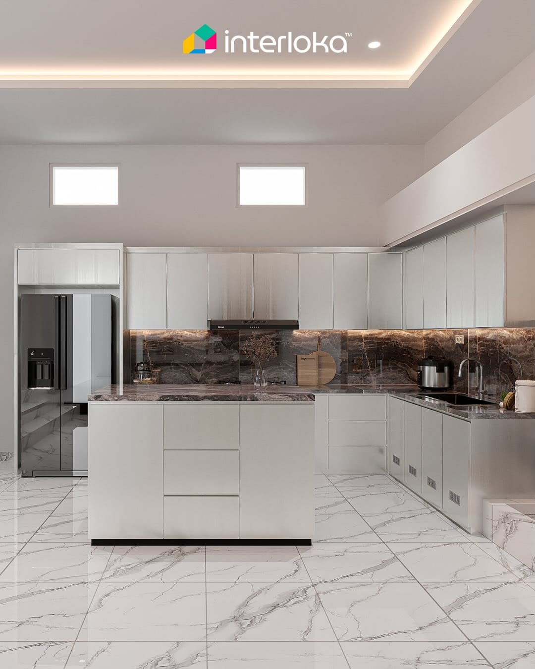 Layout Dapur dengan Kitchen Island yang Modern dan Stylish