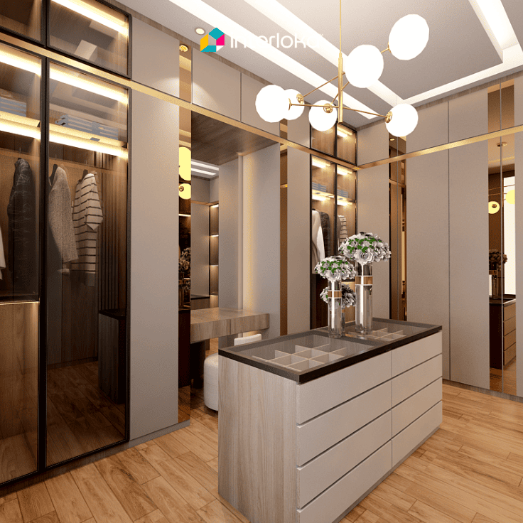 Walk in Closet dengan Island Storage