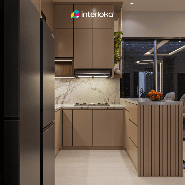 Dapur Letter U dengan Penyimpanan Maksimal