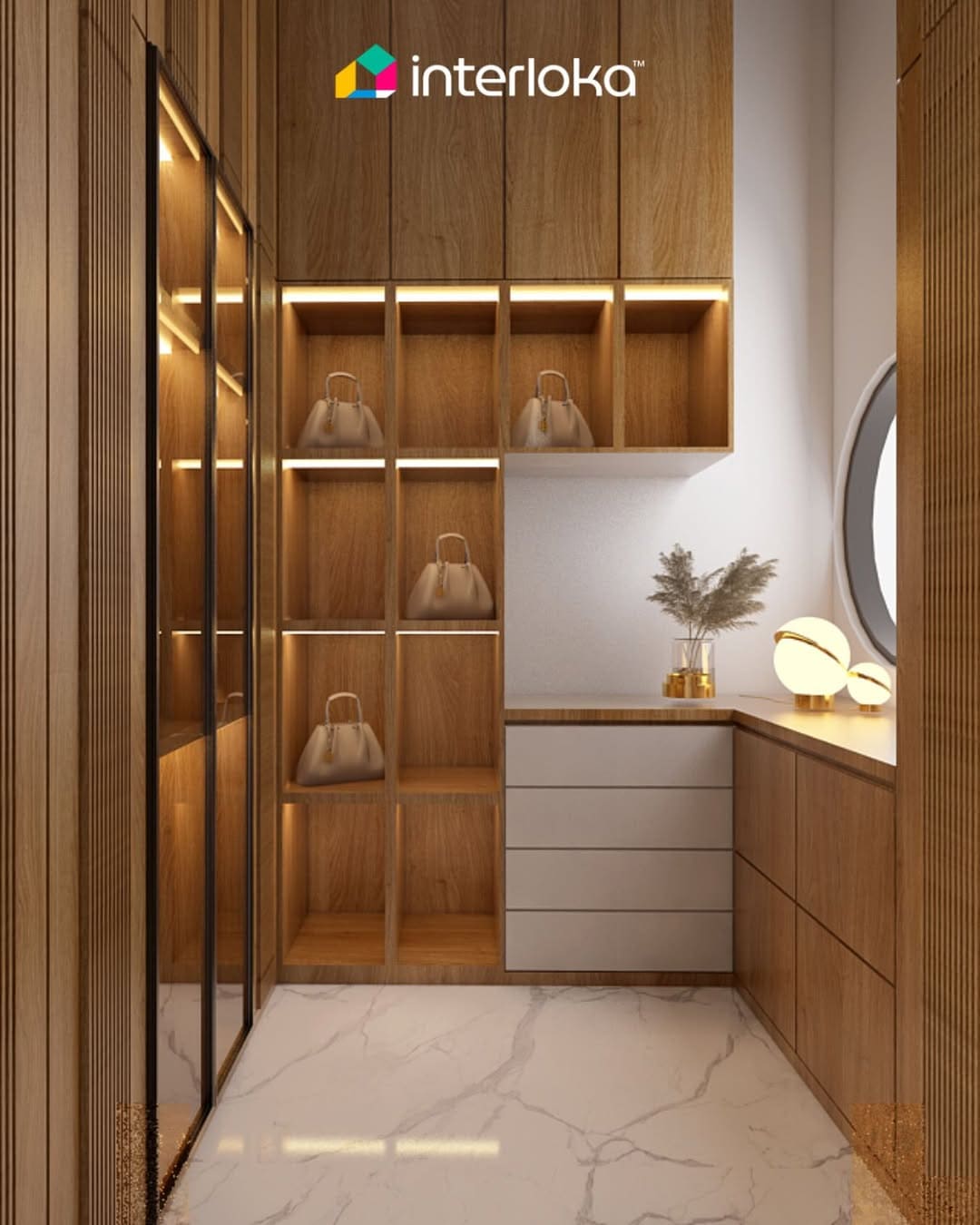 Walk in Closet dengan Rak Terbuka
