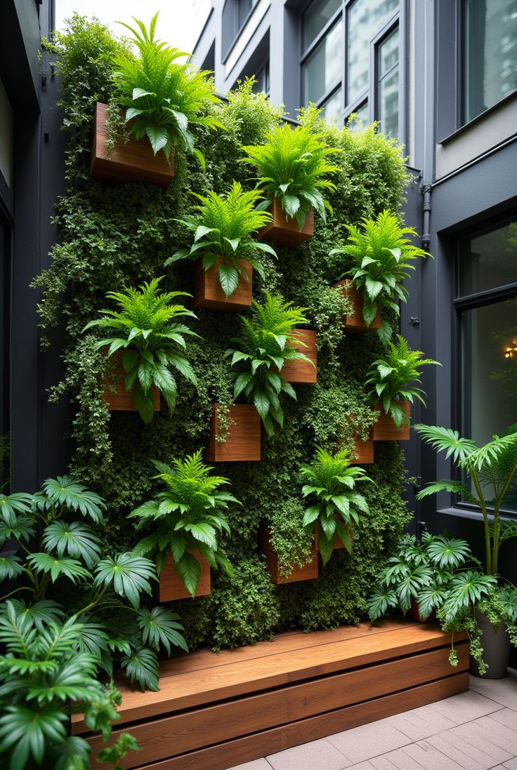 Teras dengan Vertical Garden yang Hemat Tempat