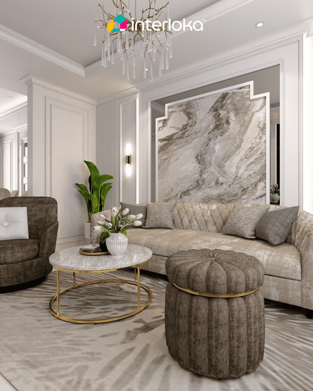 Desain Ruang Keluarga dengan Sentuhan Marble