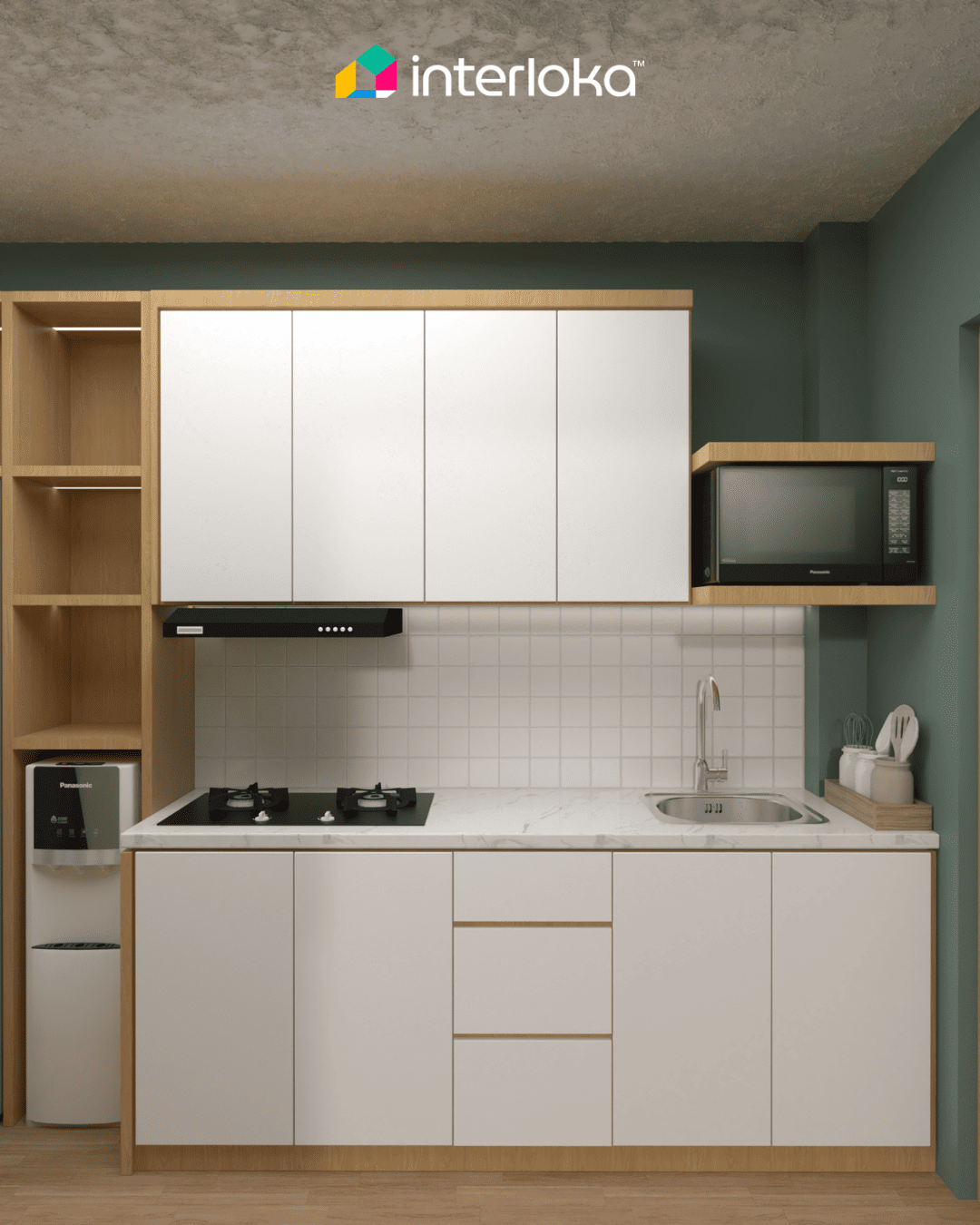 Kitchen Set dengan Backsplash yang Menarik