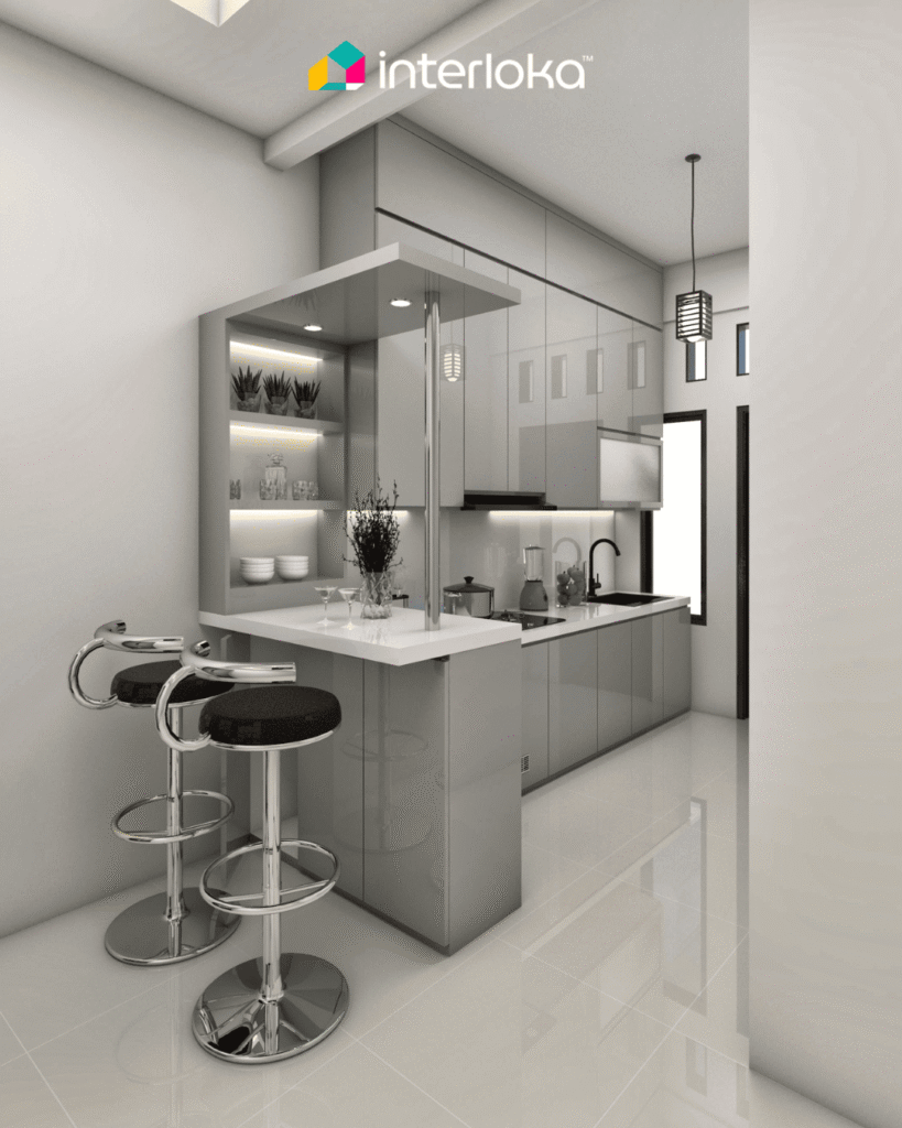 Mini Bar Menyatu dengan Kitchen Set