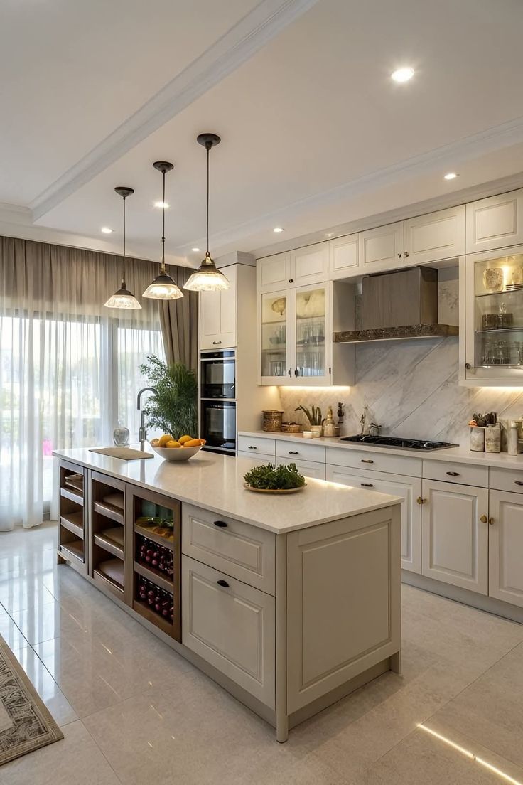 Dapur American Classic yang Bersih dan Mewah