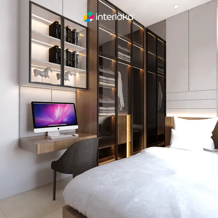 Meja Kerja Minimalis Menempel di Dinding