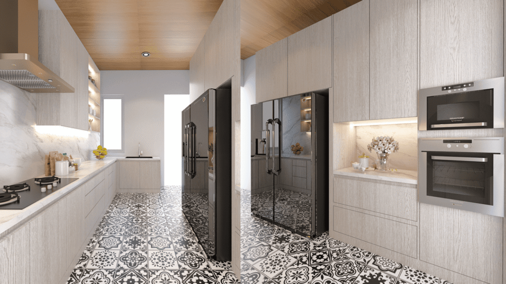 Galley Kitchen Minimalis Serba Putih