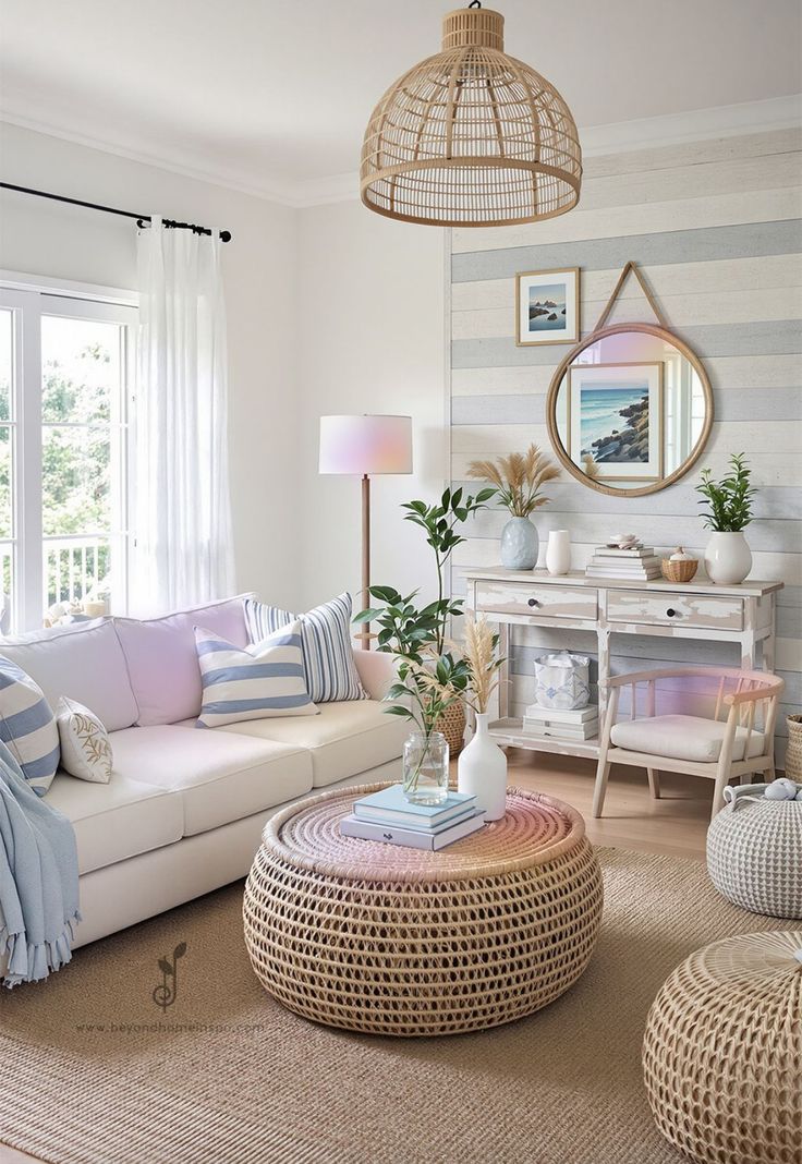 Coastal Tropis dengan Furnitur Rotan