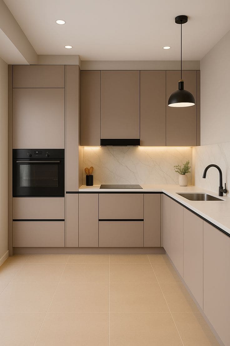 Dapur Letter L Warna Beige Modern
