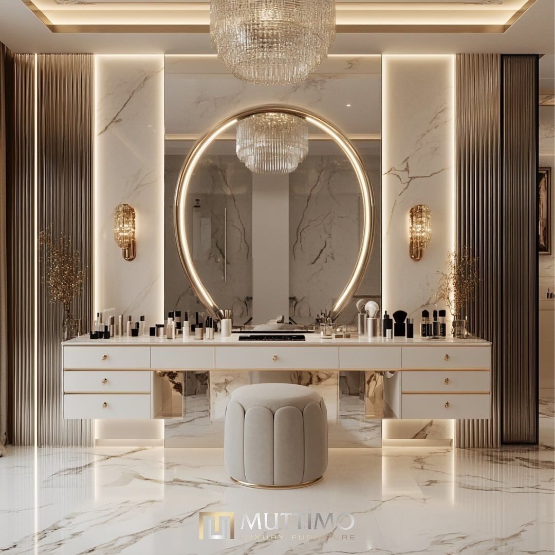 Meja Rias Modern Luxury dengan Aksen Elegan