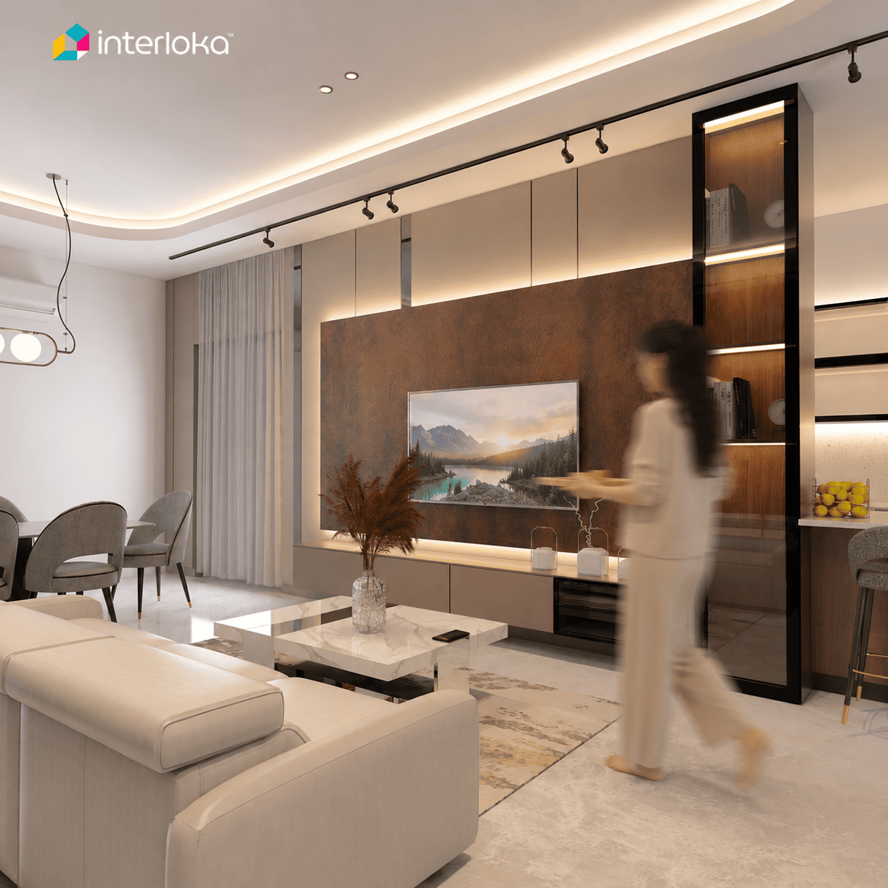 Backdrop TV Minimalis dengan Hidden LED