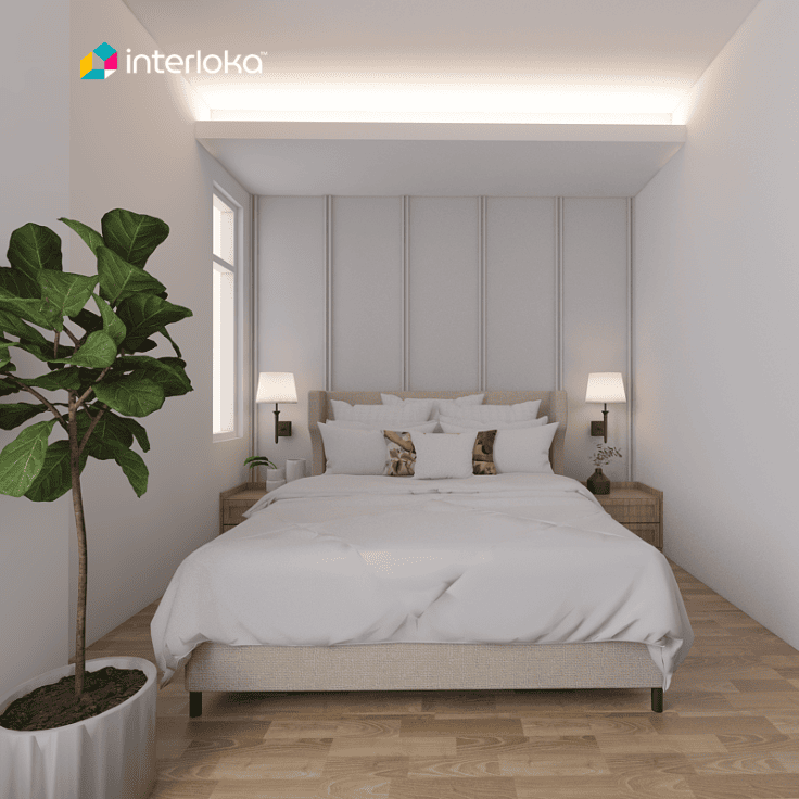 Kamar Minimalis dengan Dominasi Warna Putih