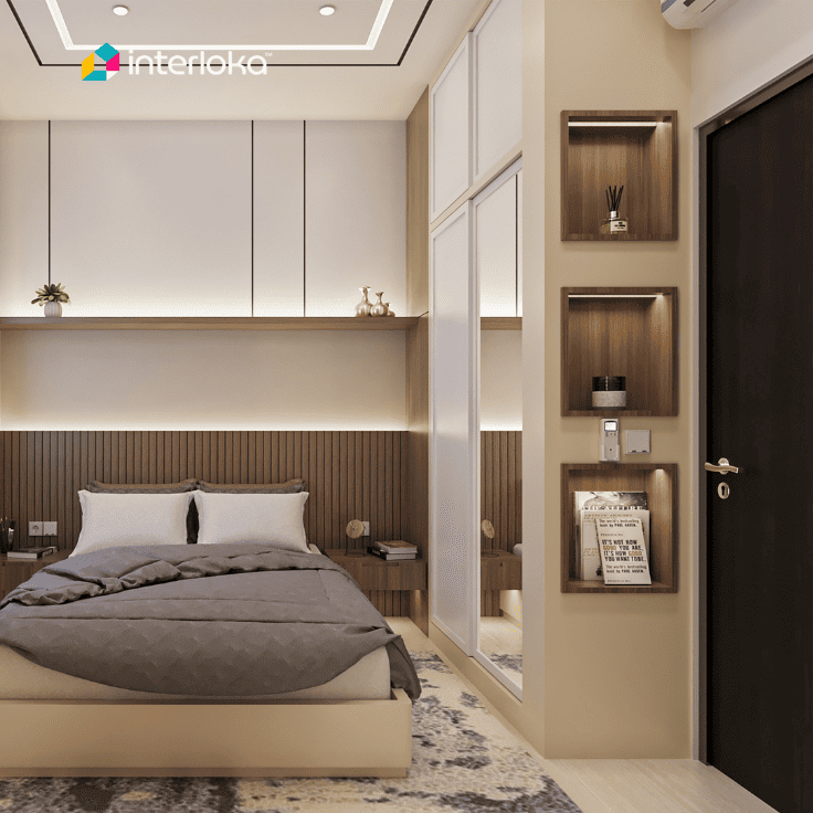 Wardrobe dengan Kombinasi Open Shelf yang Lebih Personal