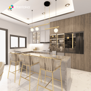 Kitchen Island Sekaligus Breakfast Bar
