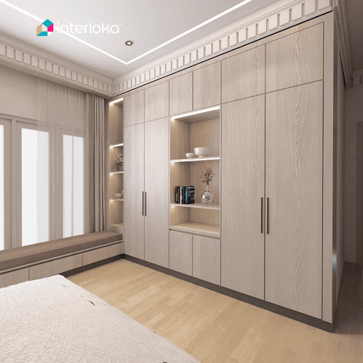 Built-in Wardrobe Full Height untuk Tampilan Lebih Rapi