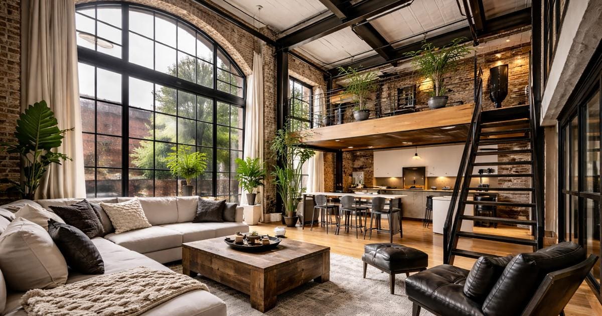 Mezzanine dengan Gaya Industrial